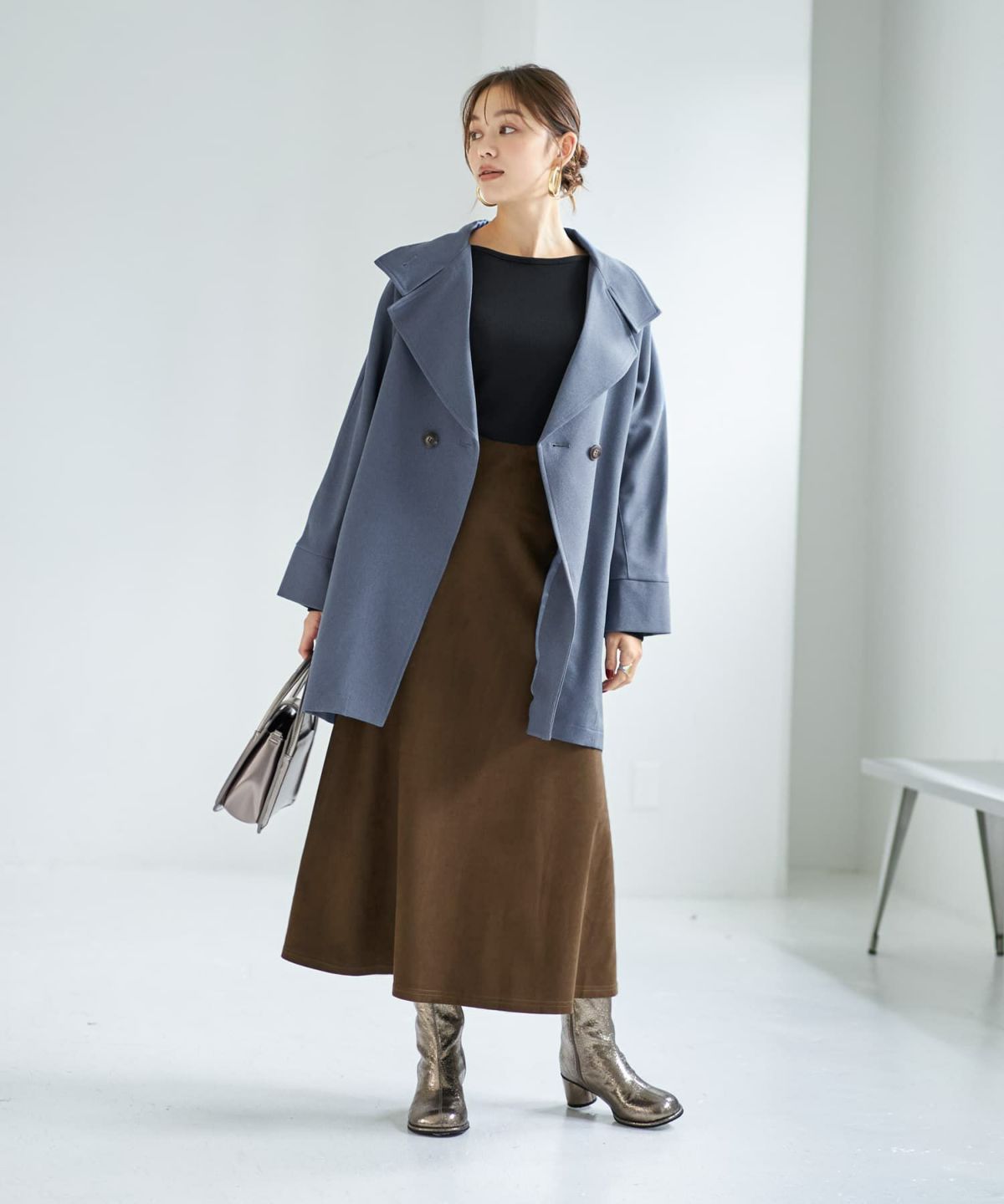 着用イメージ 167cm スモーキーブルー
