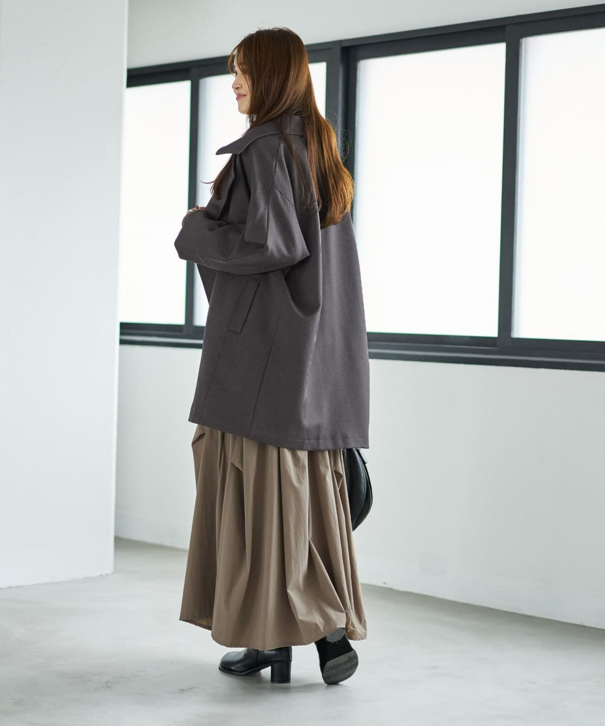 着用イメージ 166cm チャコール