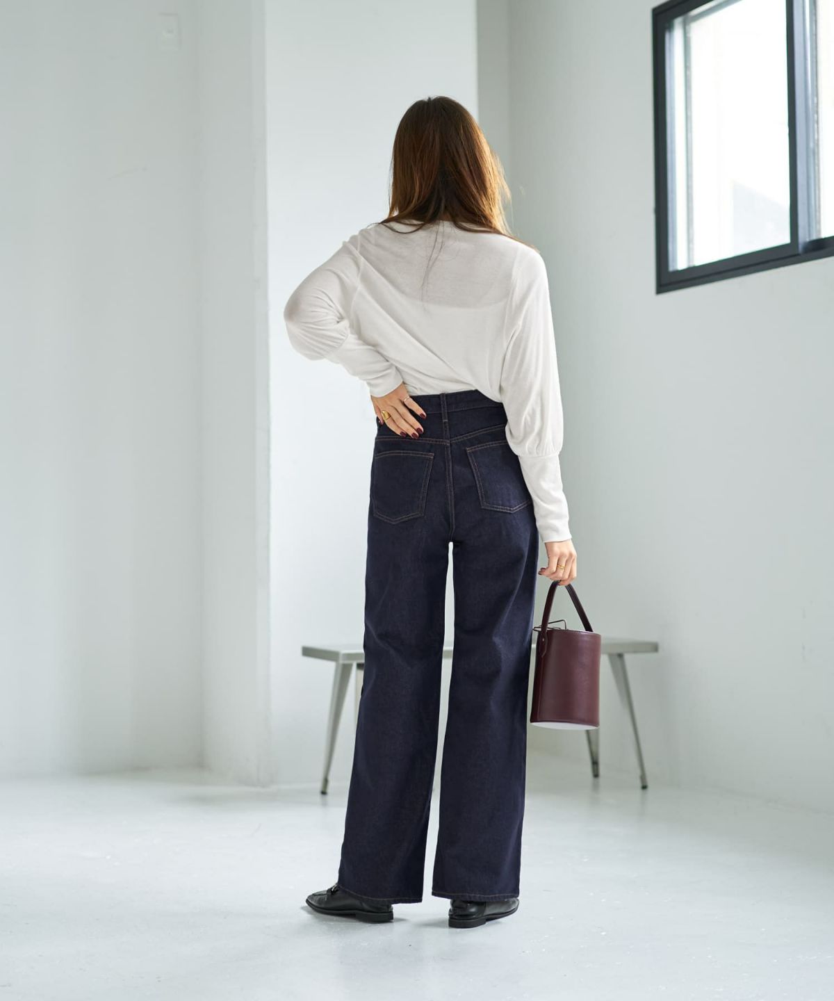 着用イメージ 167cm ホワイト