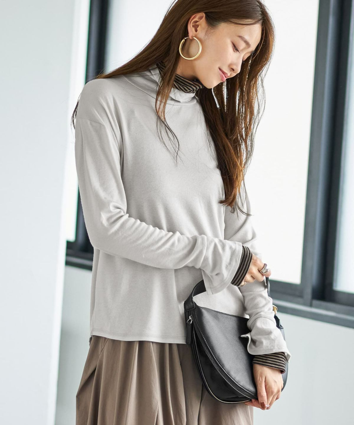 着用イメージ 167cm ブライトグレー