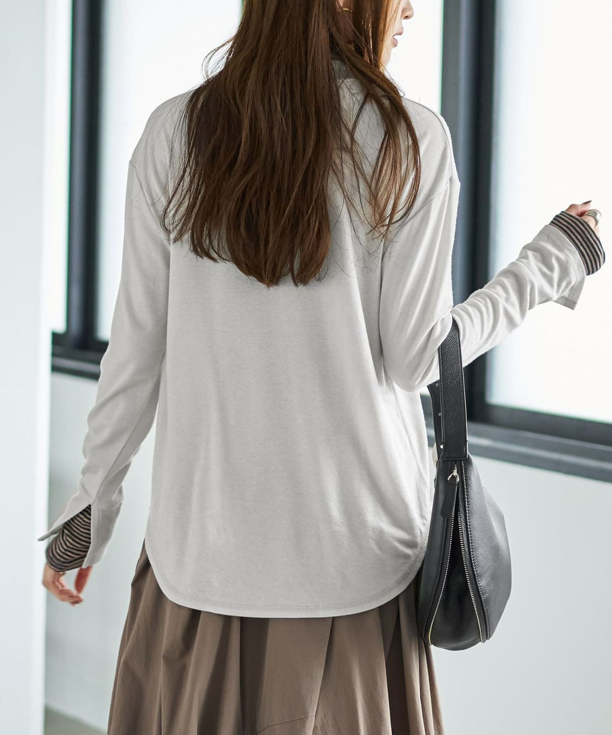 着用イメージ 166cm ブライトグレー