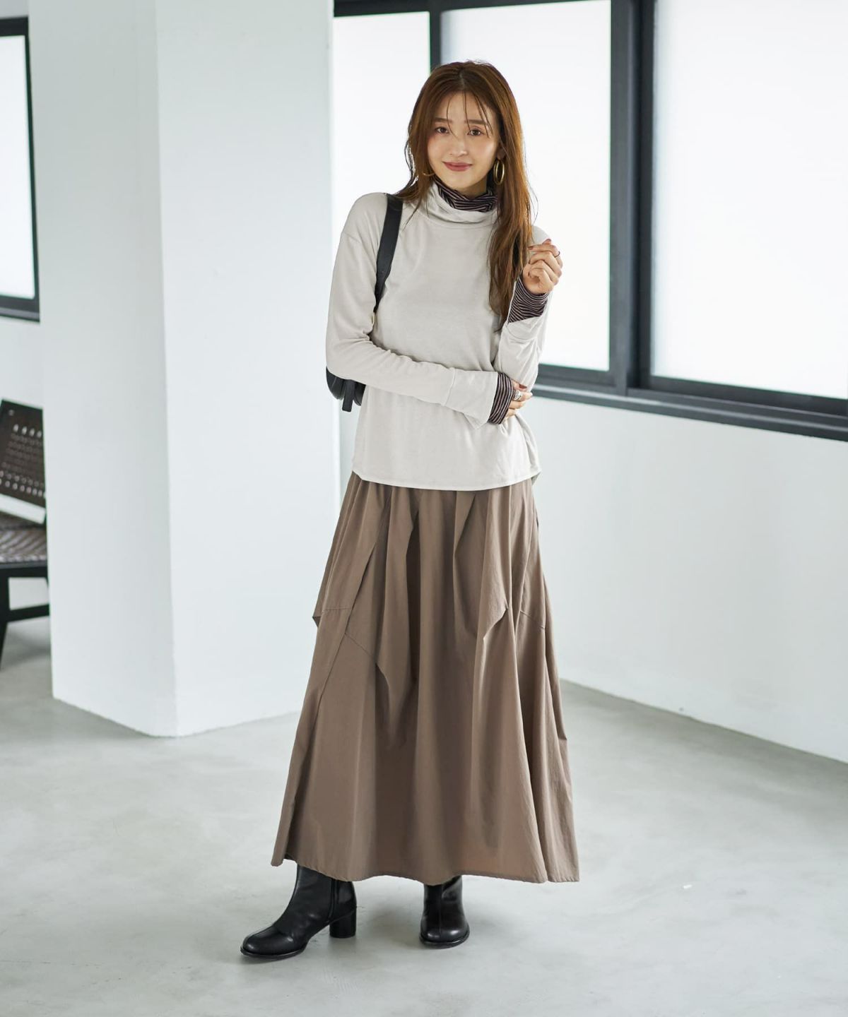着用イメージ 166cm ブライトグレー