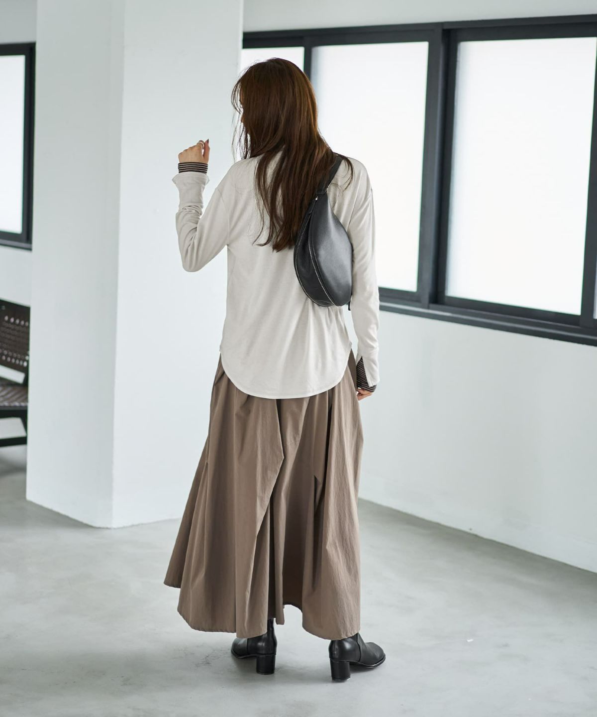 着用イメージ 166cm ブライトグレー