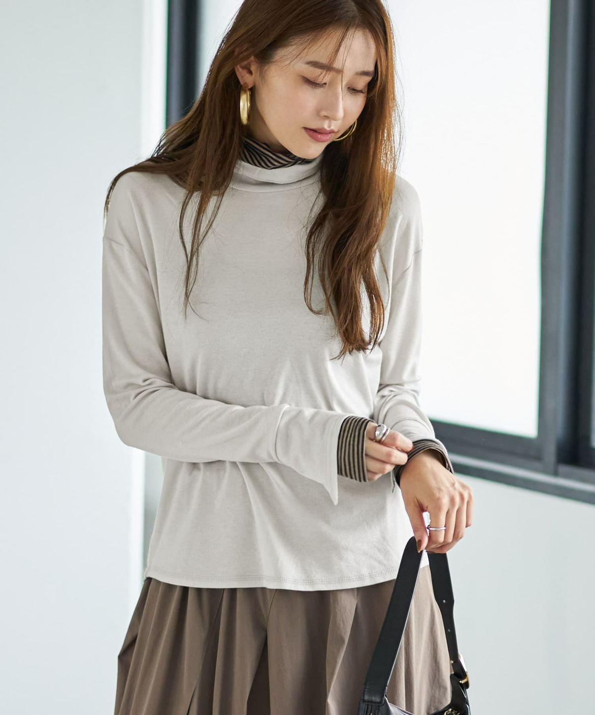 着用イメージ 166cm ブライトグレー