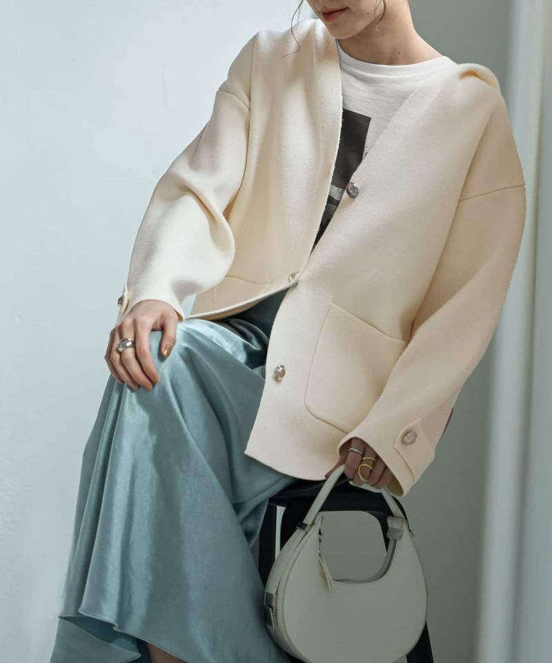   フード付きジャケット M ホワイト Amazon | [シュウカ] コダウンジャケット レディース 厚手