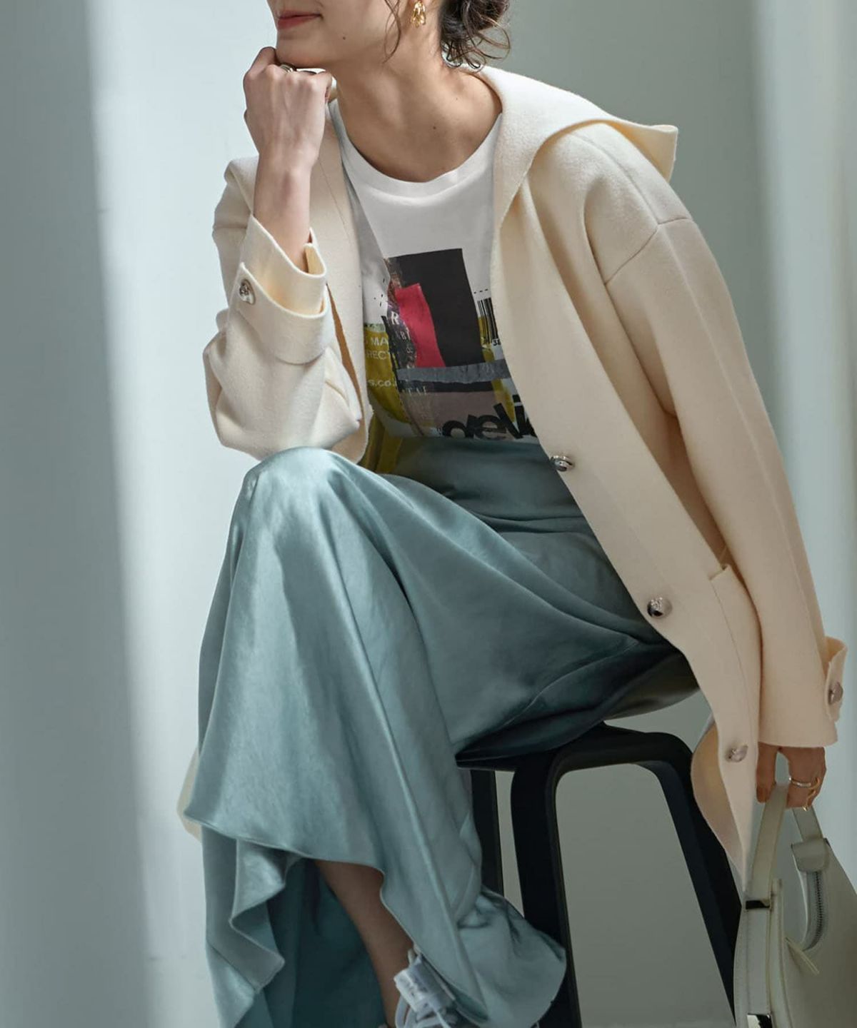 着用イメージ 167cm オフホワイト