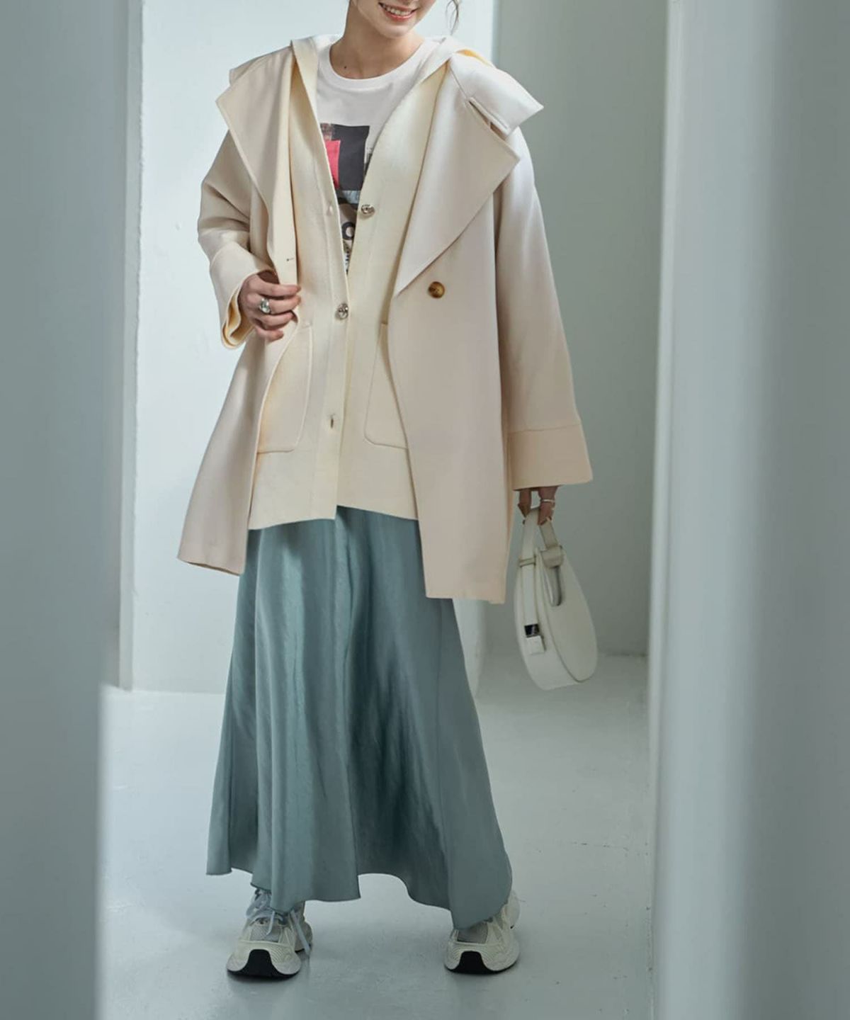 着用イメージ 167cm オフホワイト