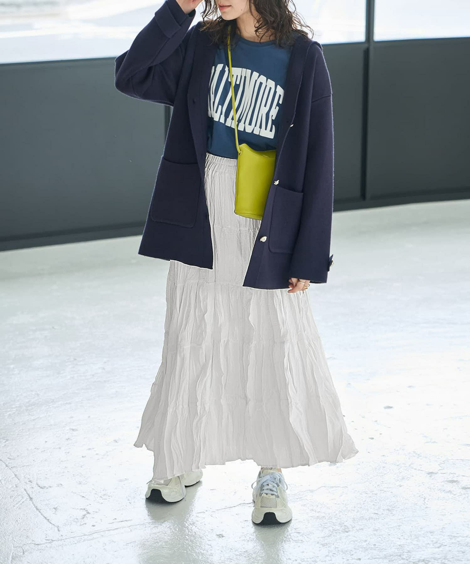 着用イメージ 167cm ネイビー