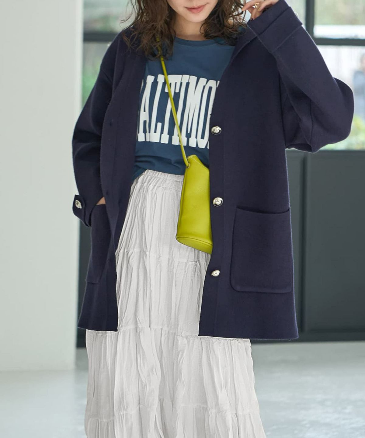 着用イメージ 167cm ネイビー