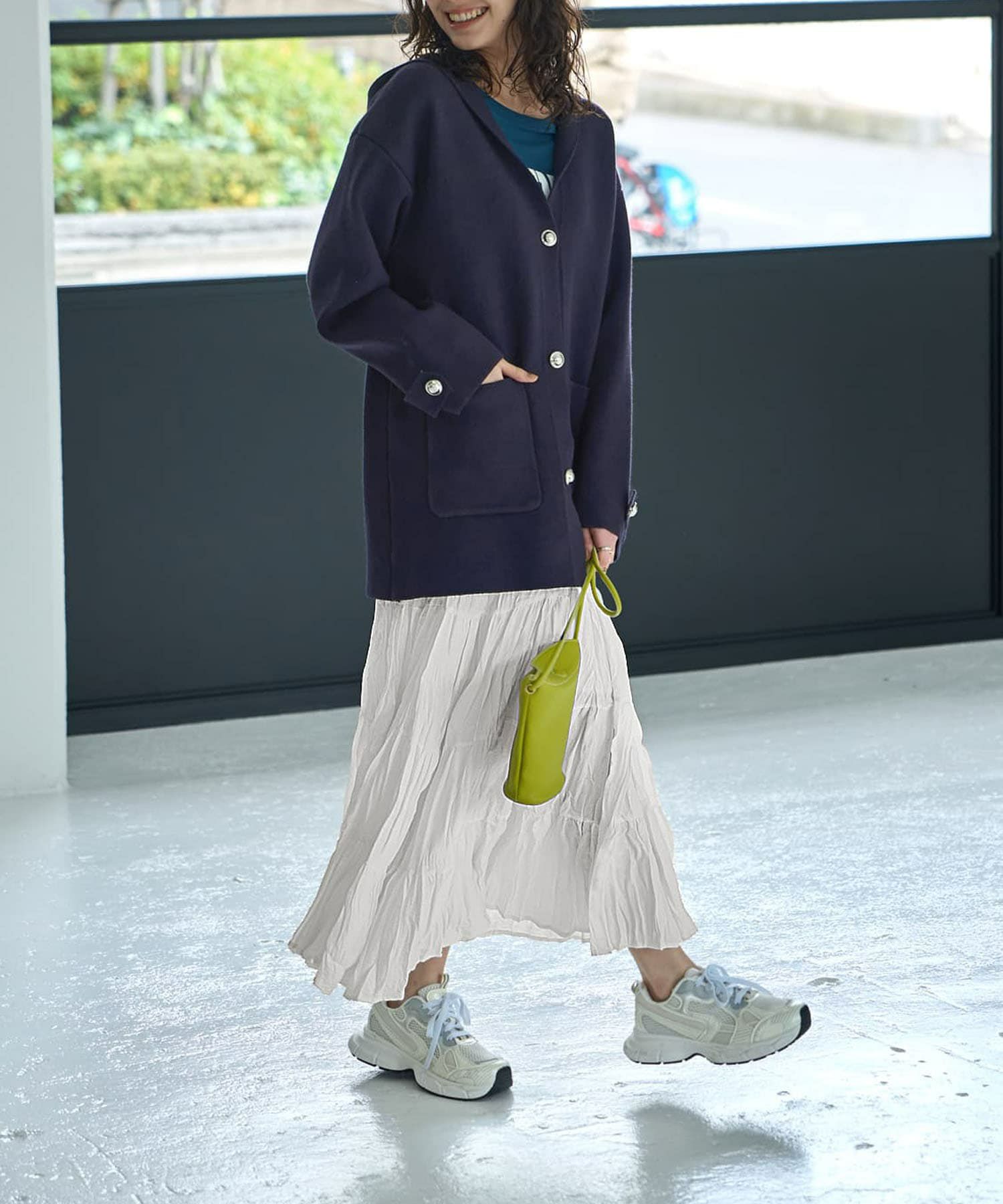 着用イメージ 167cm ネイビー