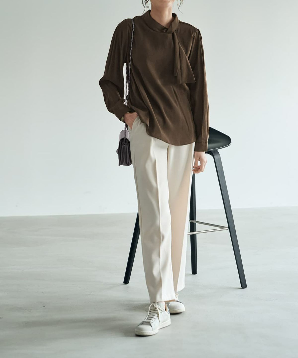 着用イメージ 167cm ブラウンカーキ