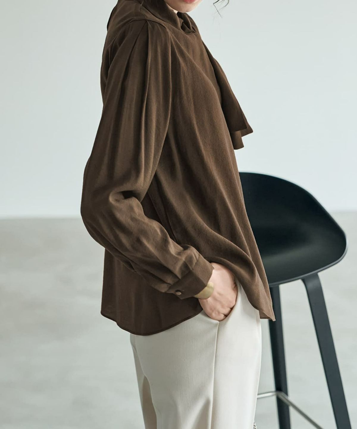 着用イメージ 167cm ブラウンカーキ