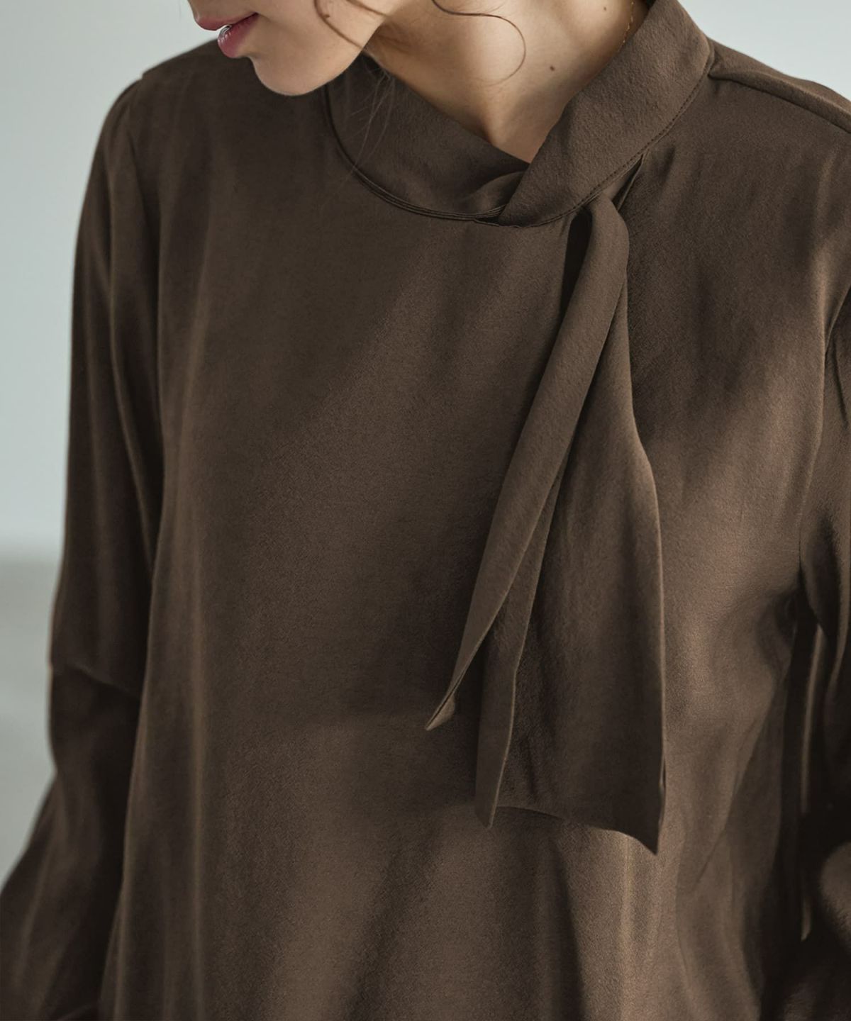 着用イメージ 167cm ブラウンカーキ