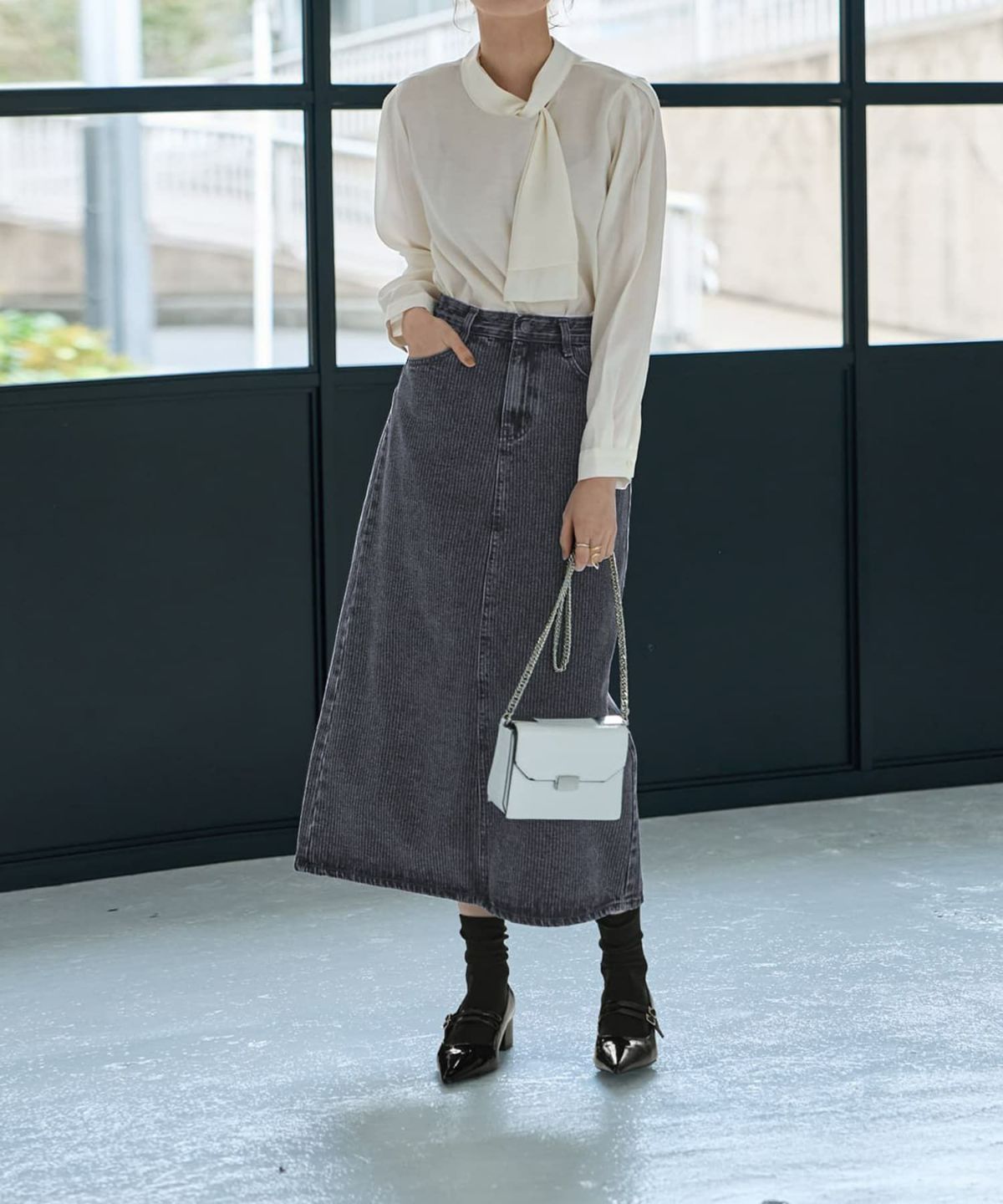 着用イメージ 167cm オフホワイト