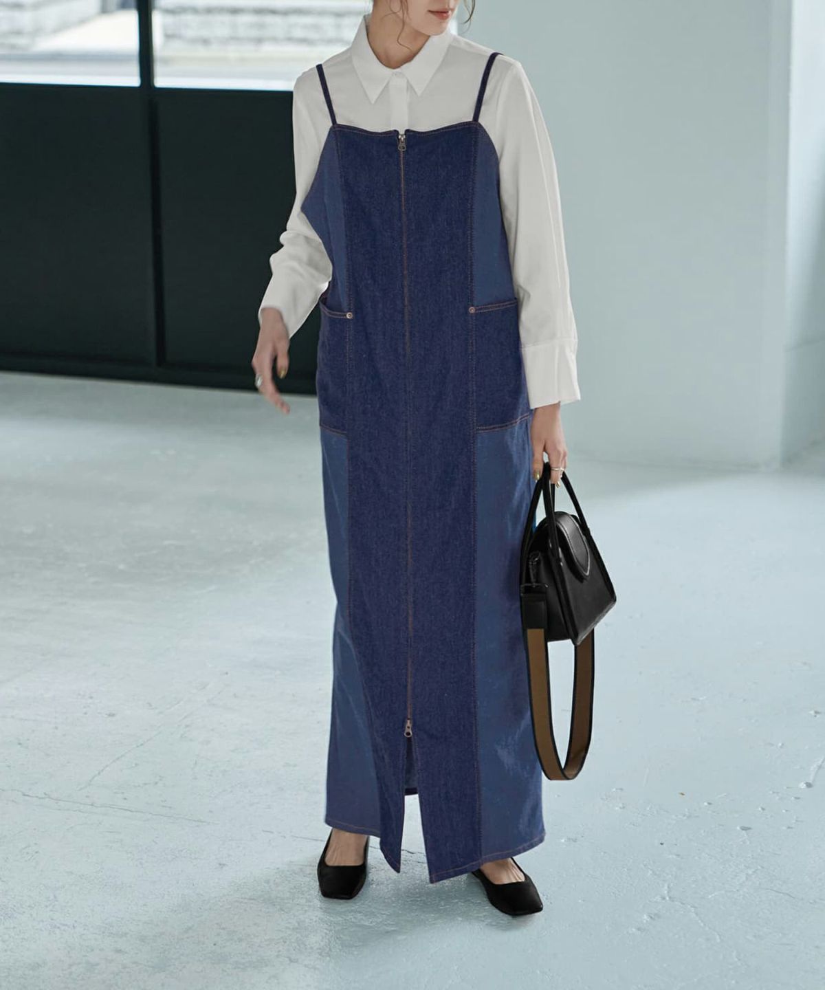 着用イメージ 167cm ネイビーミックス