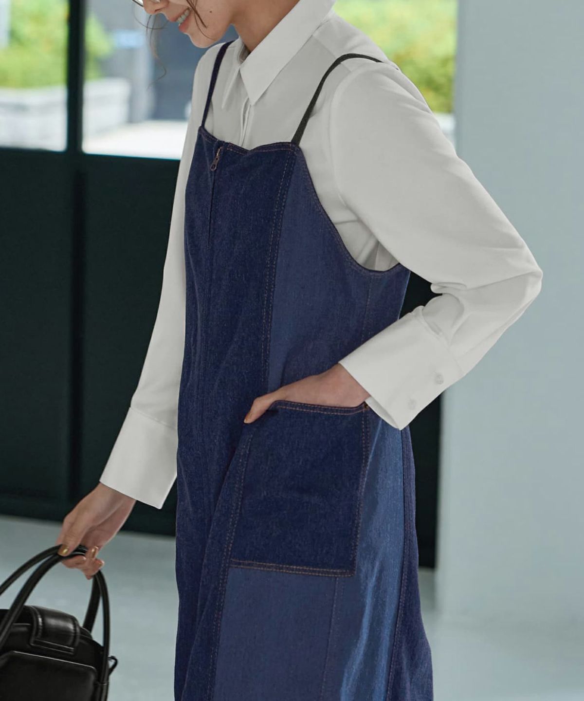 着用イメージ 167cm ネイビーミックス