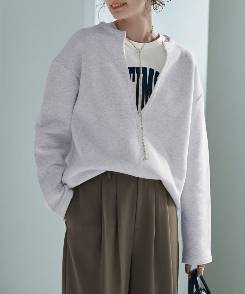 【美品】Yonfa パリススウェットプルオーバー　navy 美品】Yonfa パリススウェットプルオーバー navy 裏毛