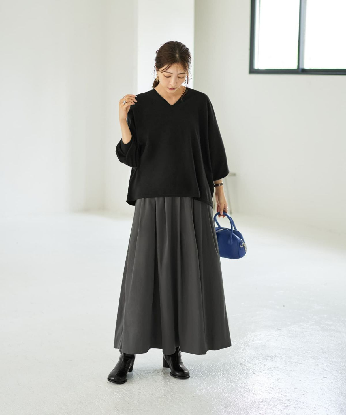 着用イメージ 166cm ブラック
