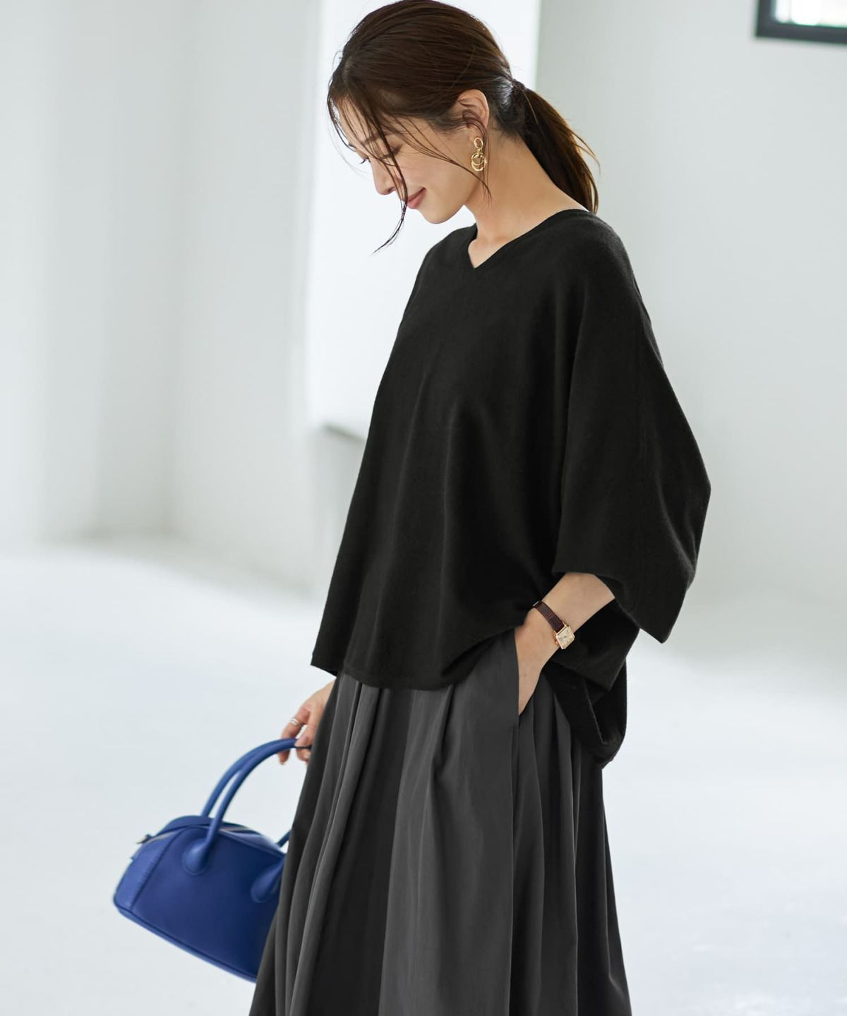 着用イメージ 166cm ブラック