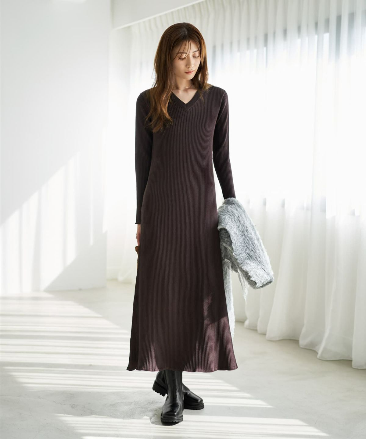 着用イメージ 167cm ダークブラウン 02サイズ