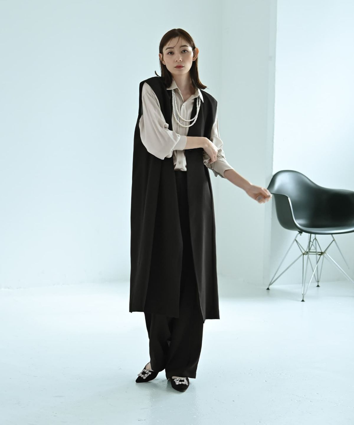 着用イメージ 170cm Fサイズ ブラック