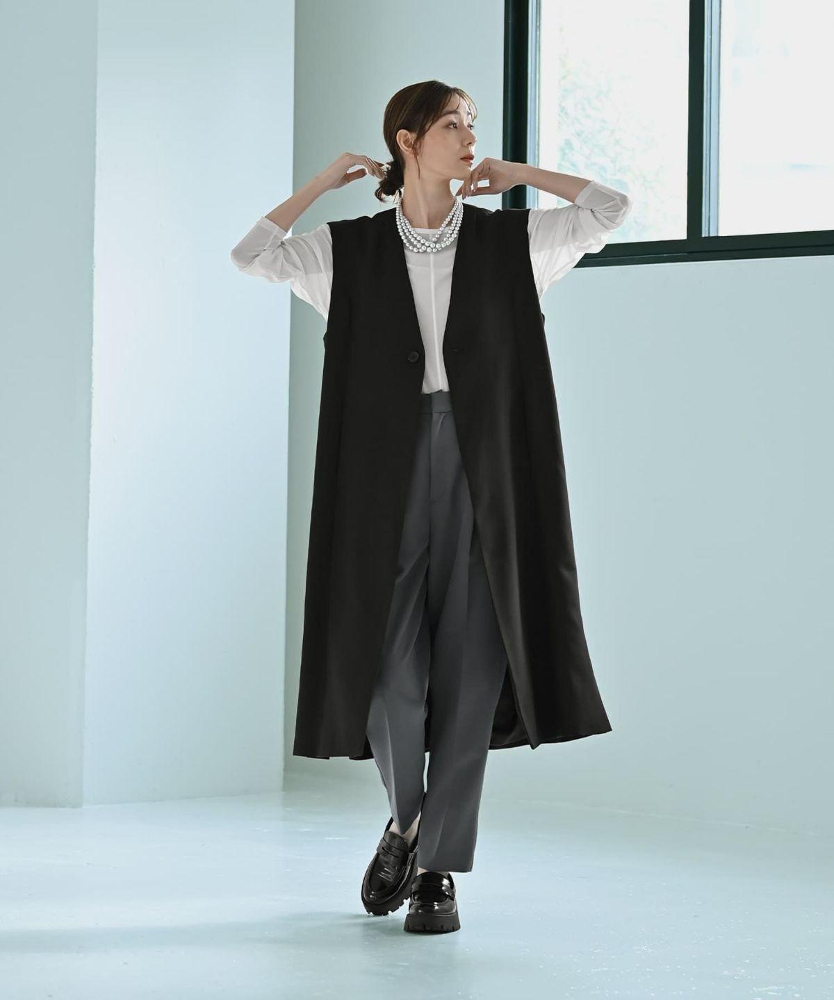 着用イメージ 170cm Fサイズ ブラック