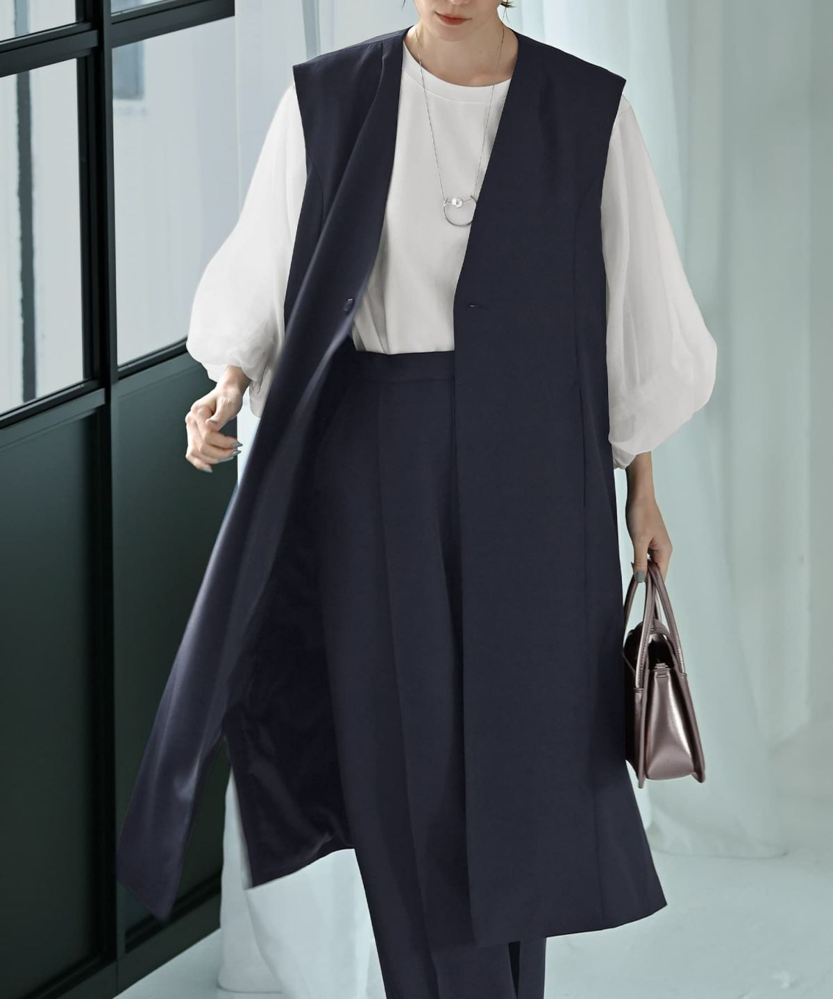着用イメージ 170cm Fサイズ ネイビー