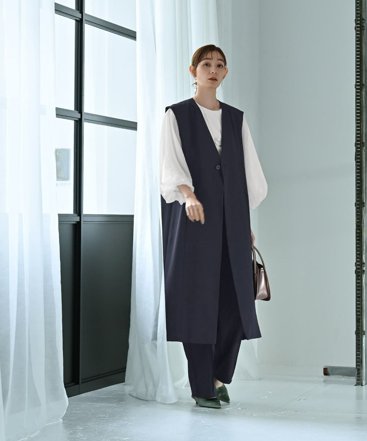 着用イメージ 170cm Fサイズ ネイビー