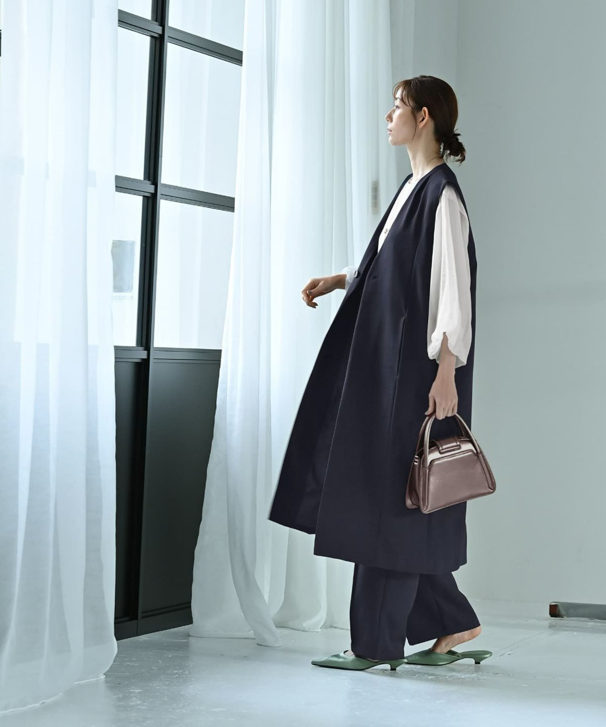 着用イメージ 170cm Fサイズ ネイビー