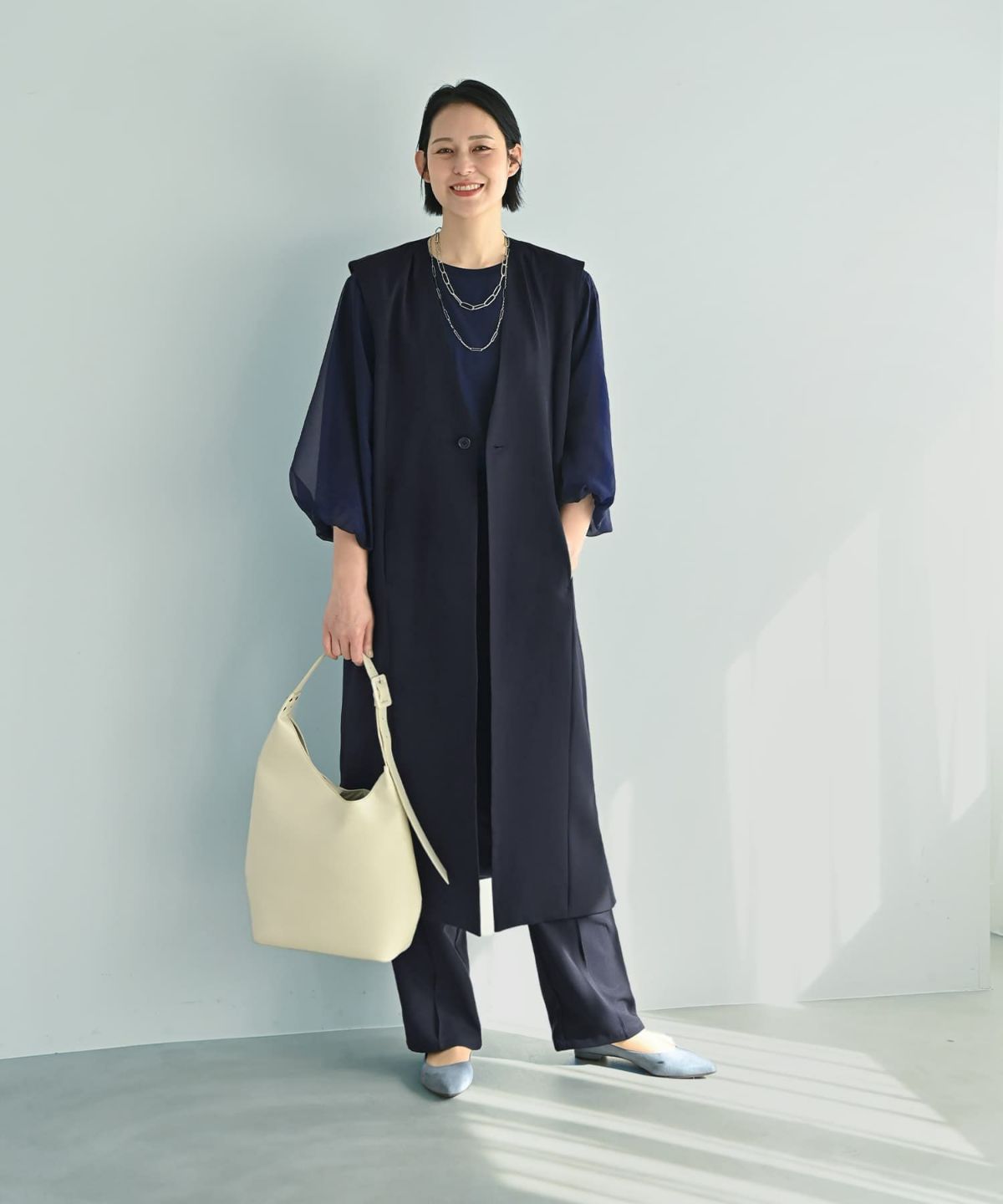 着用イメージ 187cm X-tallサイズ ネイビー