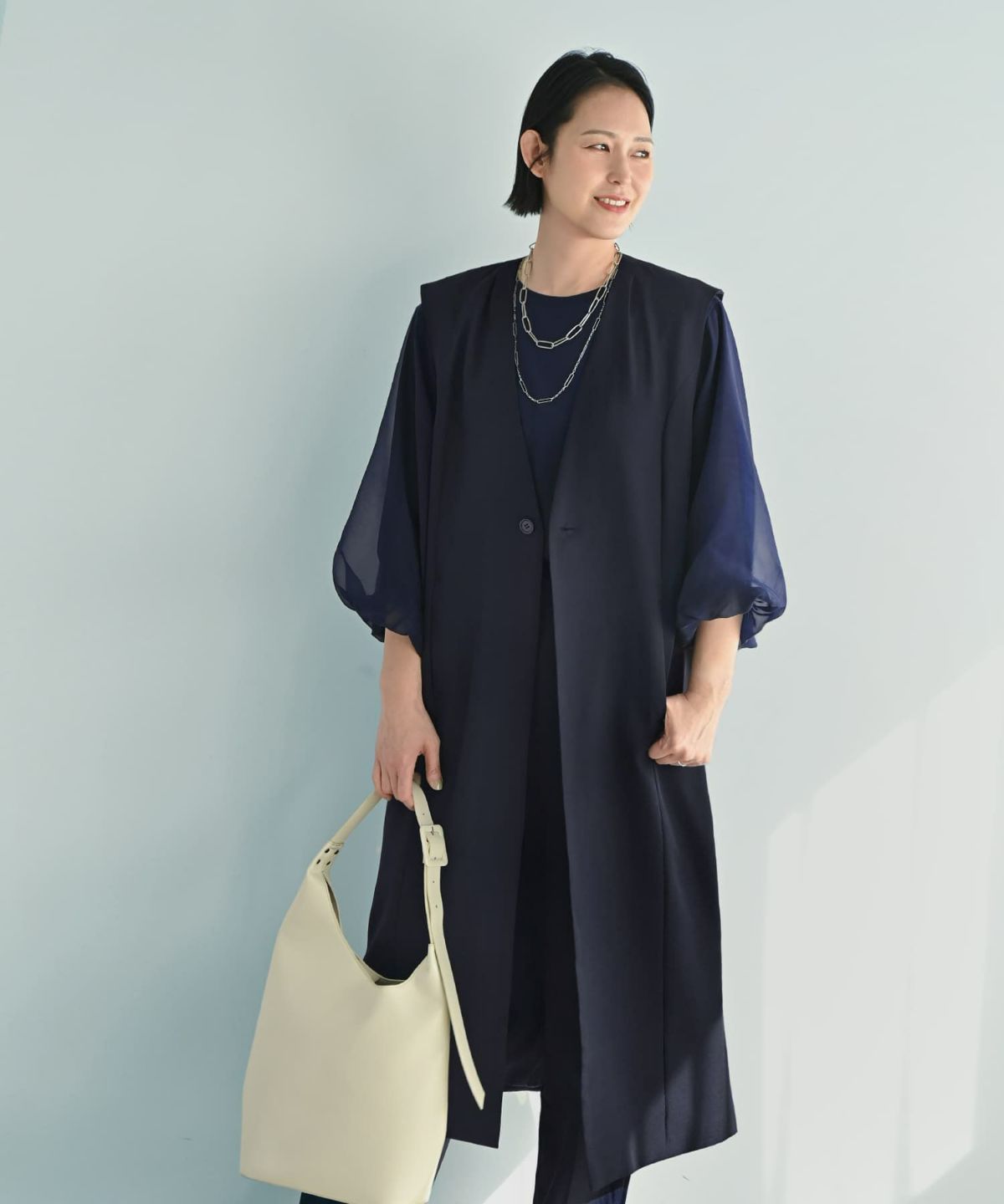 着用イメージ 187cm X-tallサイズ ネイビー