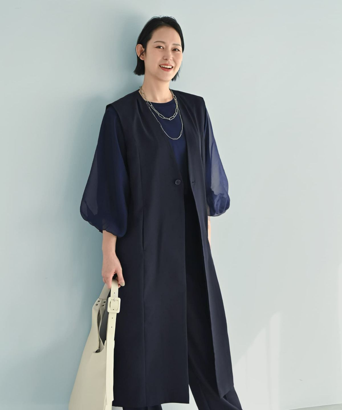 着用イメージ 187cm X-tallサイズ ネイビー