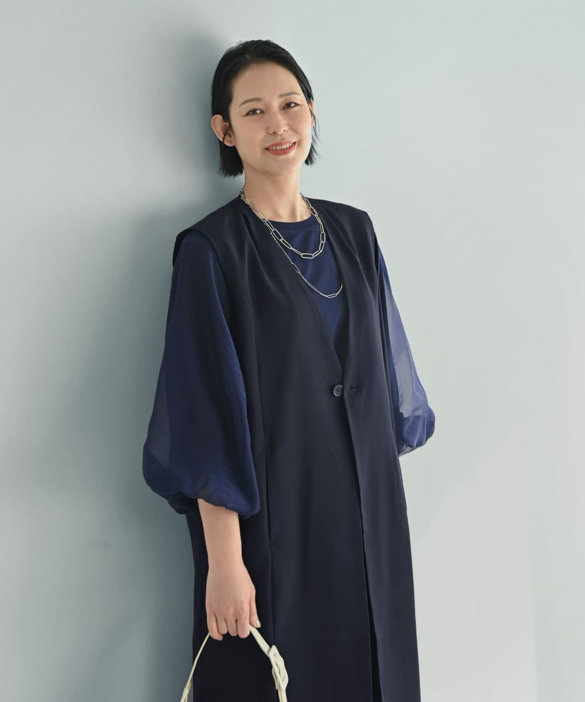 着用イメージ 187cm X-tallサイズ ネイビー