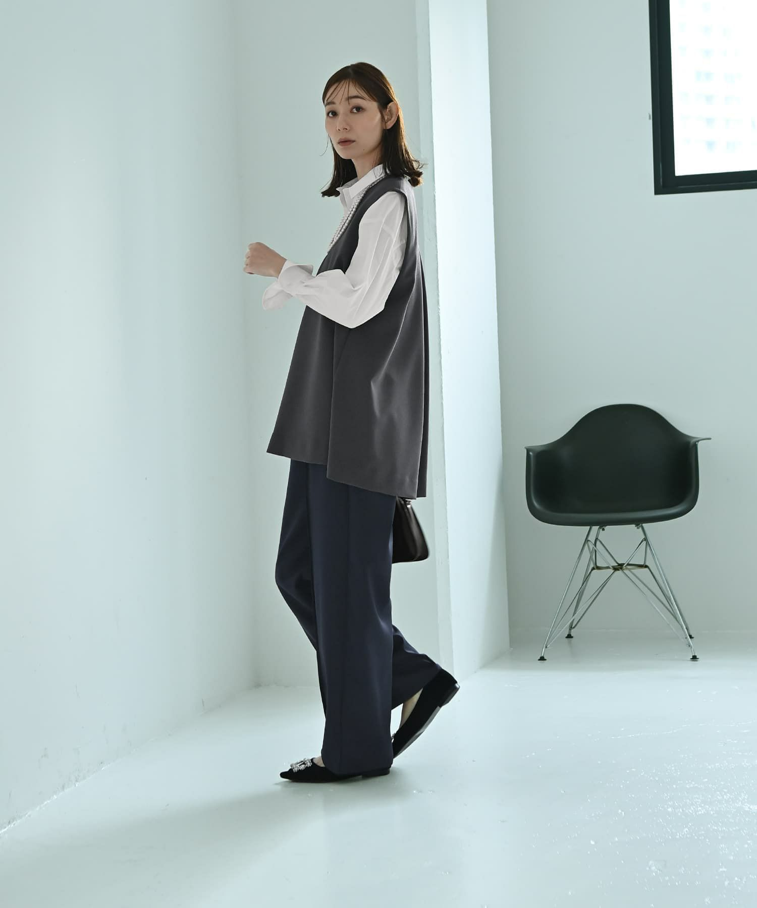 着用イメージ 170cm Fサイズ ネイビー