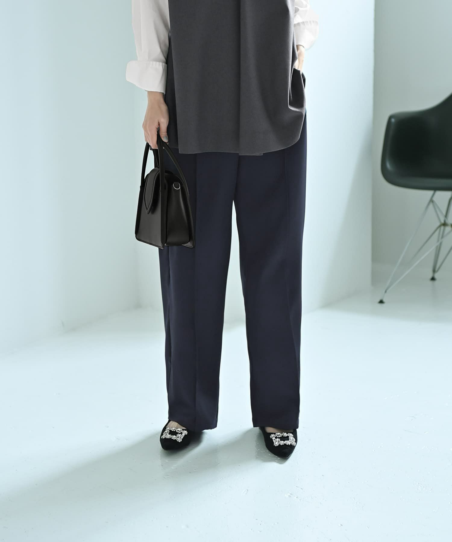 着用イメージ 170cm Fサイズ ネイビー