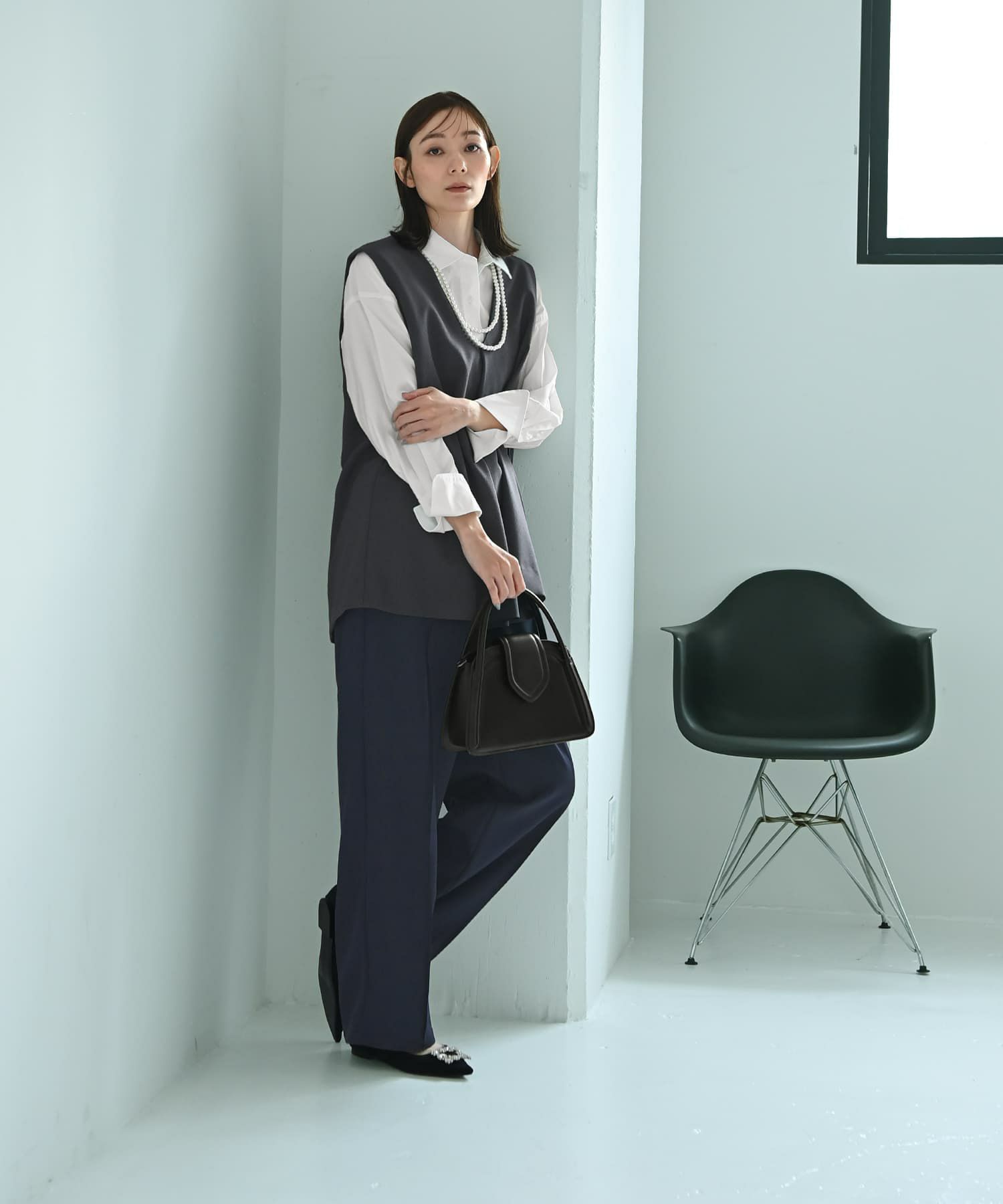 着用イメージ 170cm Fサイズ ネイビー