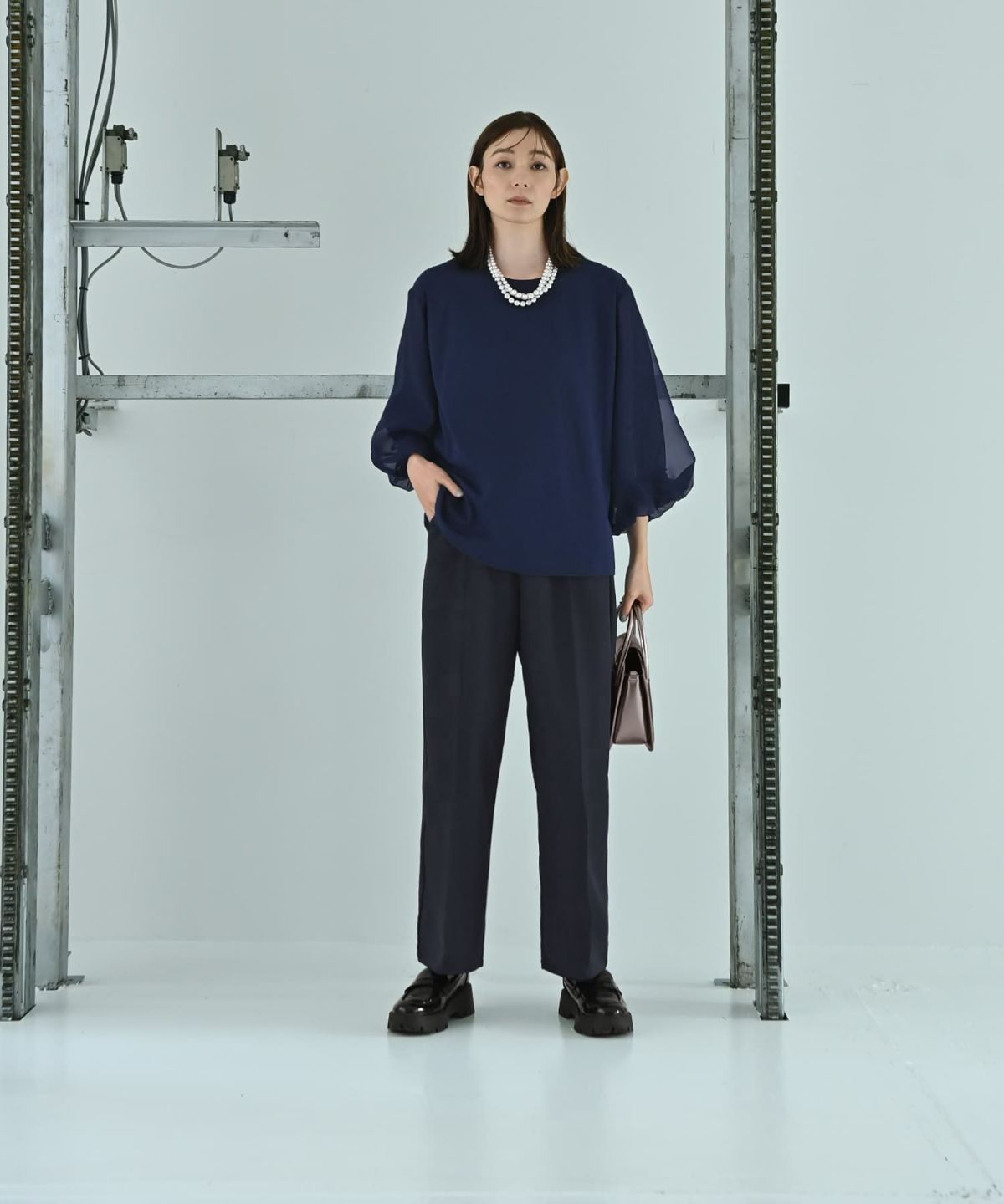 着用イメージ 170cm Fサイズ ネイビー