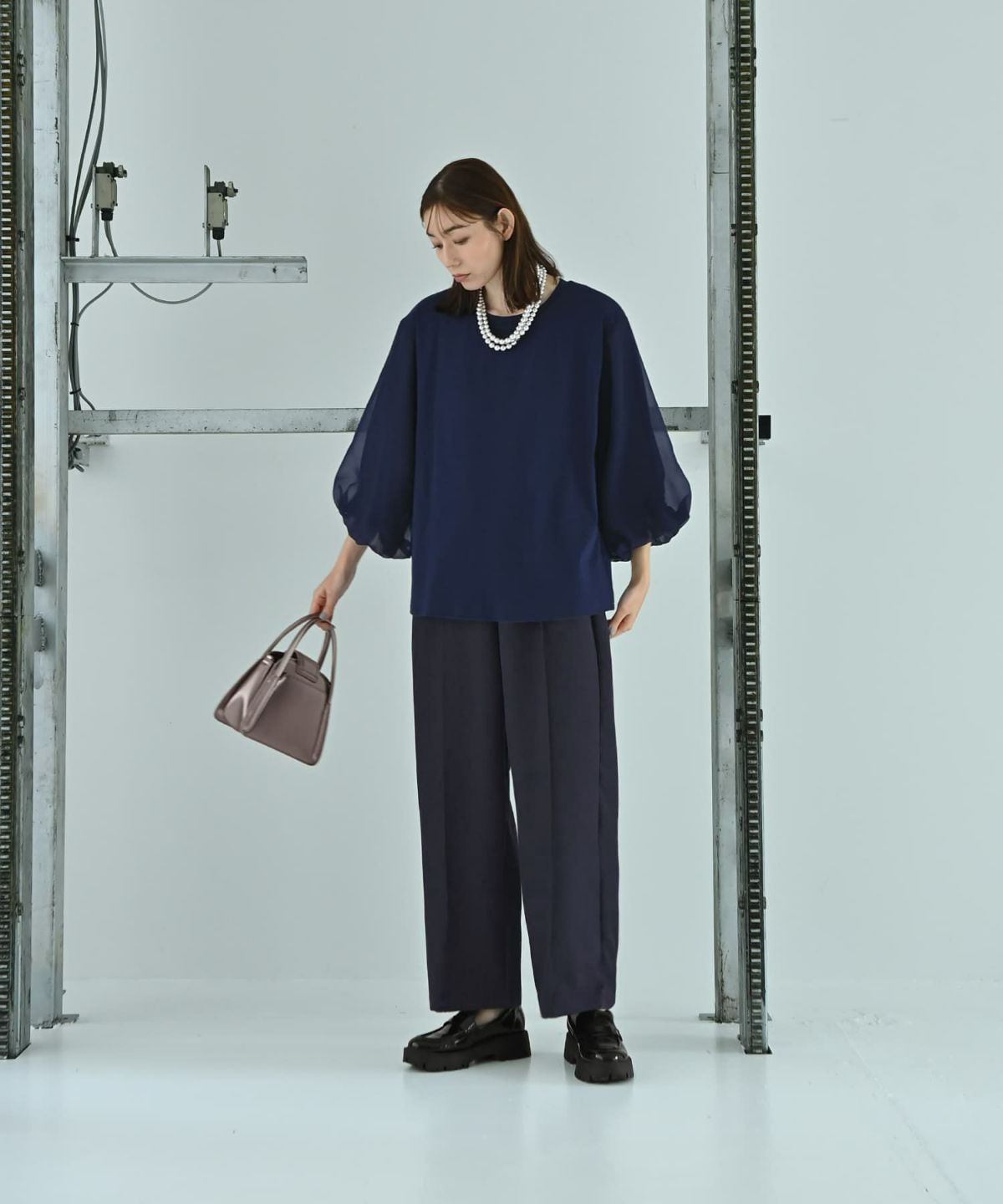 着用イメージ 170cm Fサイズ ネイビー