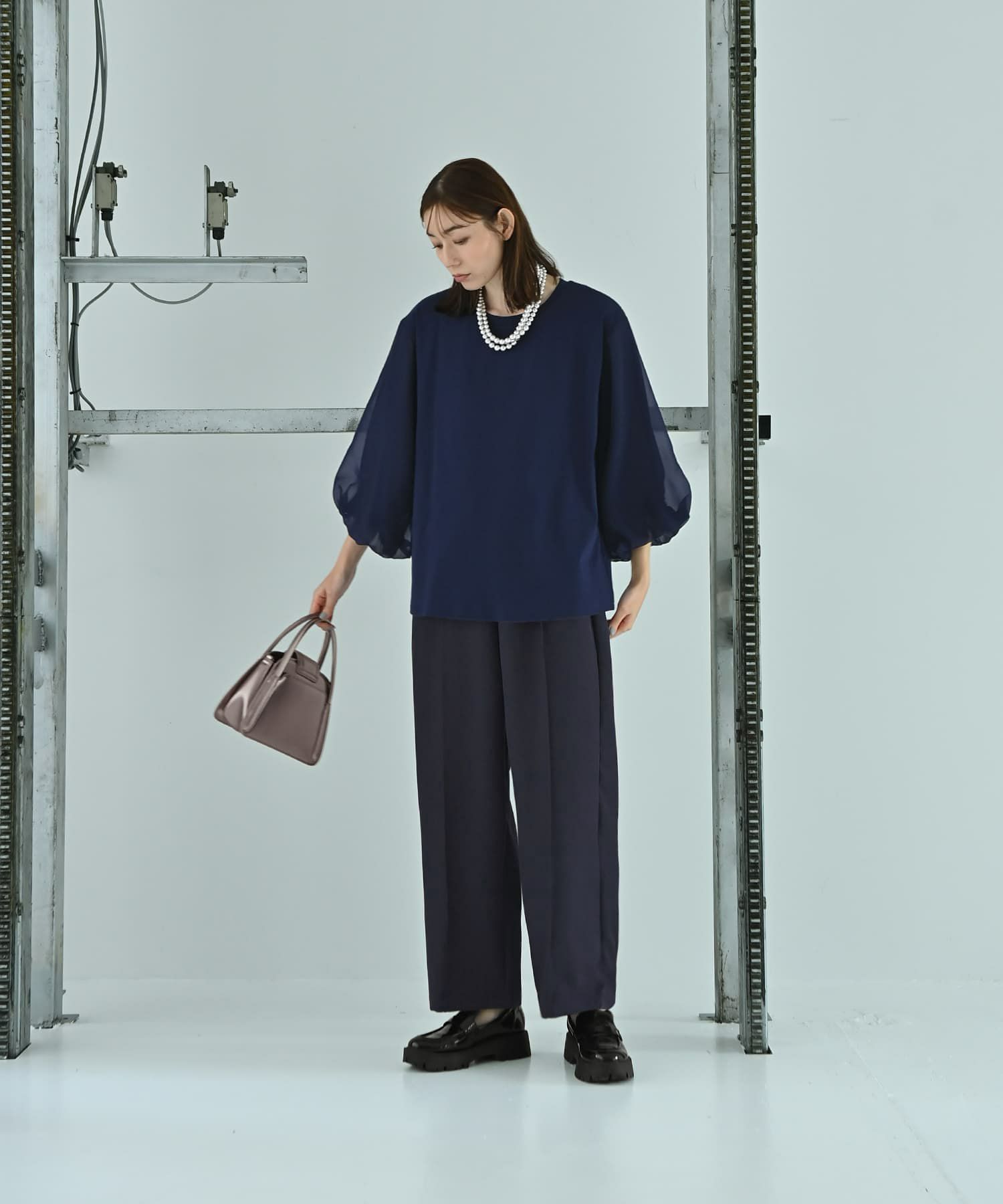着用イメージ 170cm Fサイズ ネイビー
