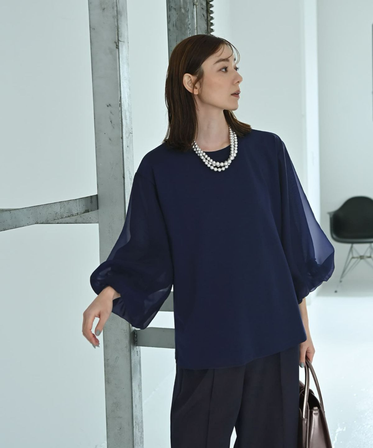 着用イメージ 170cm Fサイズ ネイビー