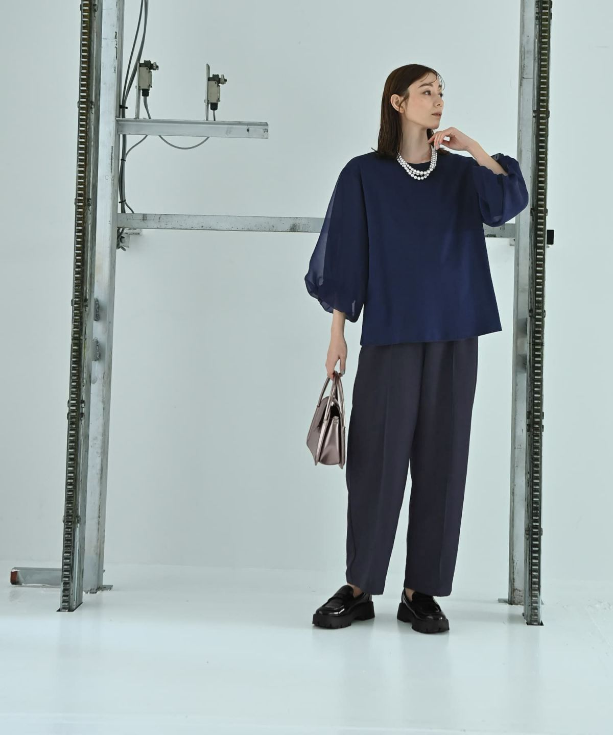 着用イメージ 170cm Fサイズ ネイビー