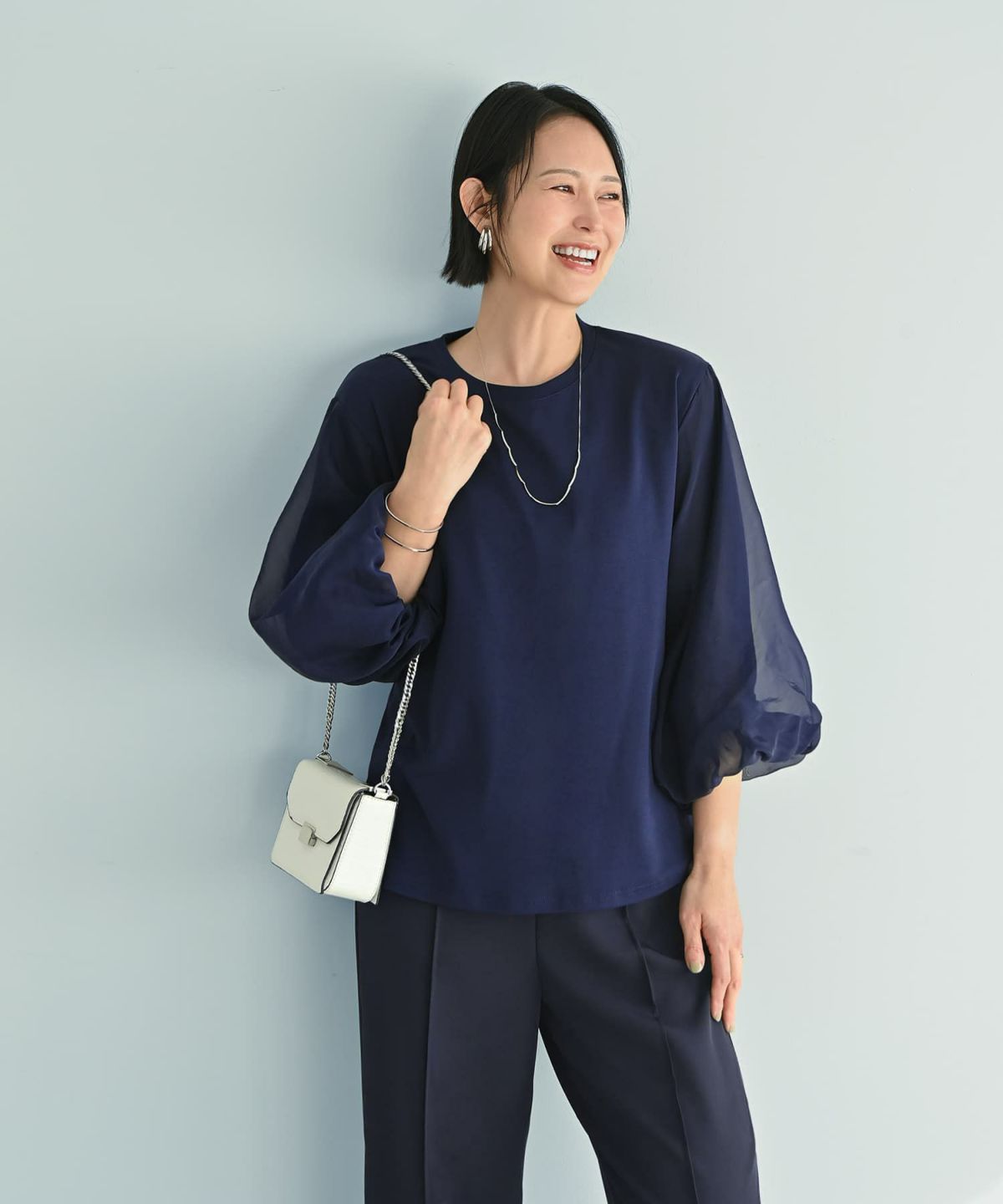 着用イメージ 187cm X-tallサイズ ネイビー