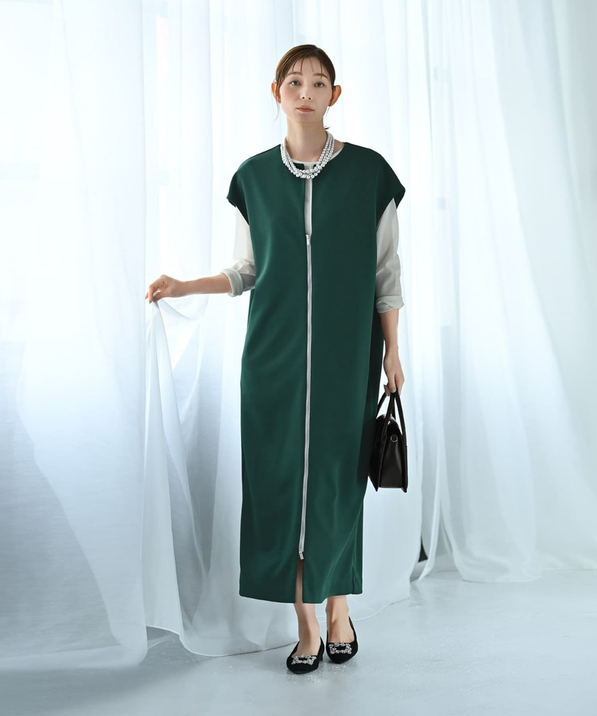 着用イメージ 170cm Fサイズ グリーン