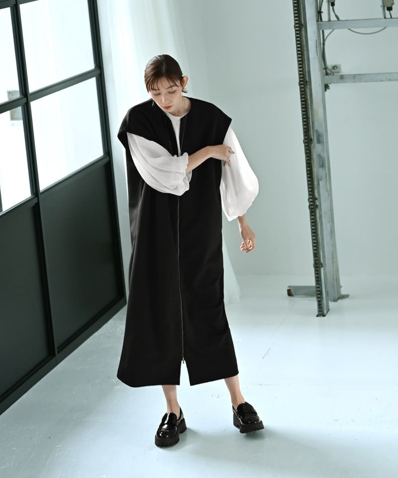 割引発見 Kana Oyama×BLK001】ジップジレワンピース おしゃれな大人 | ワンピース