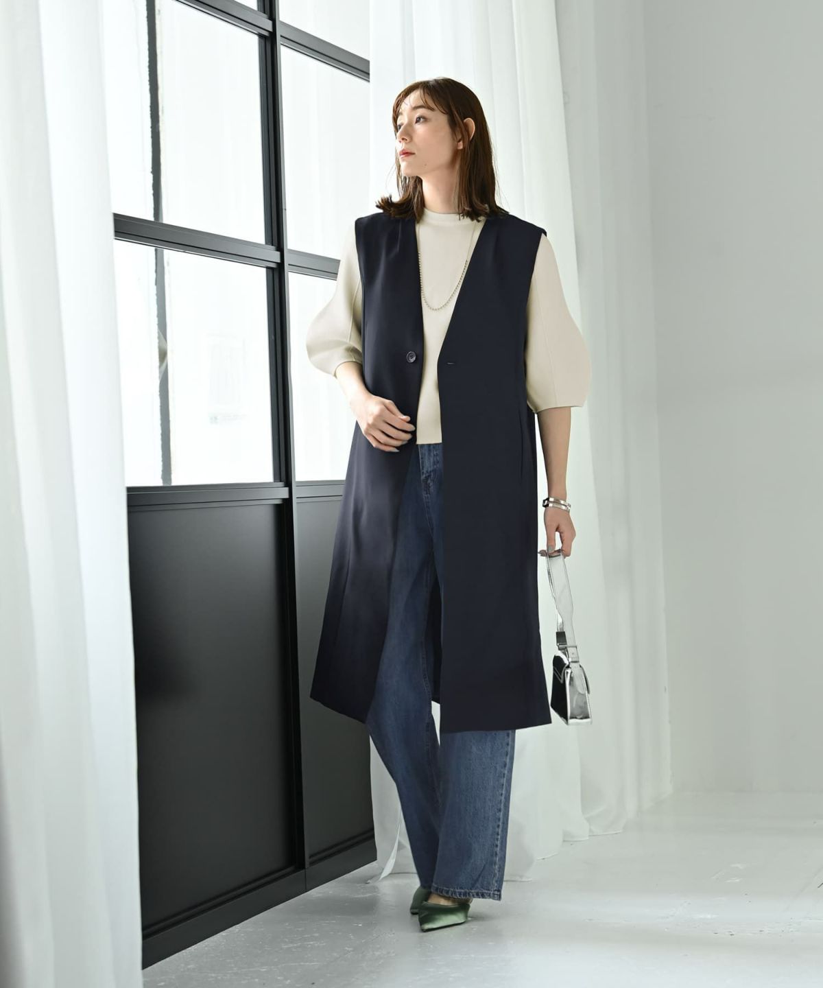 着用イメージ 170cm ネイビー