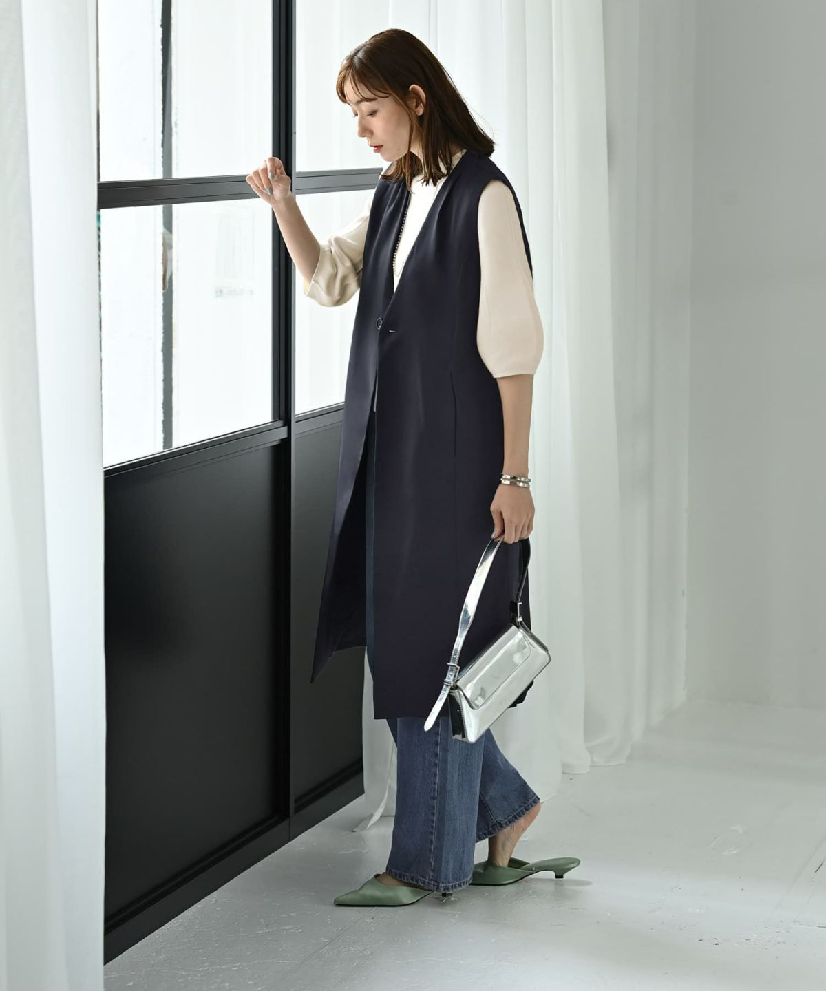 着用イメージ 170cm ネイビー