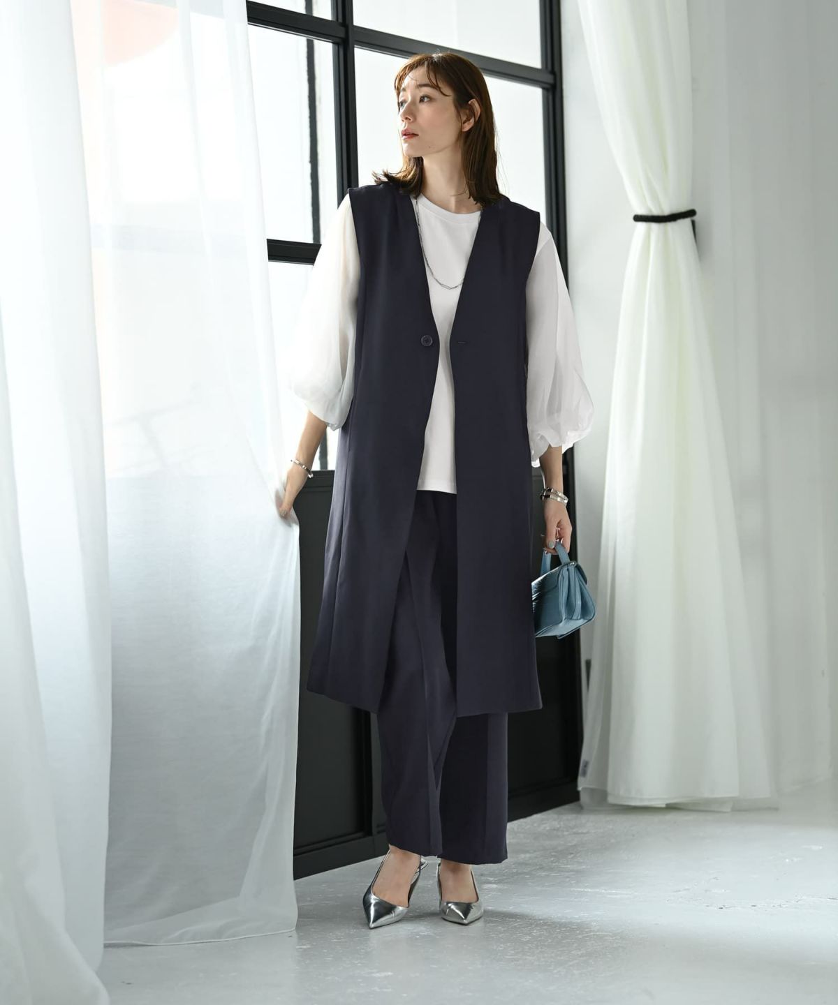 着用イメージ 170cm ネイビー