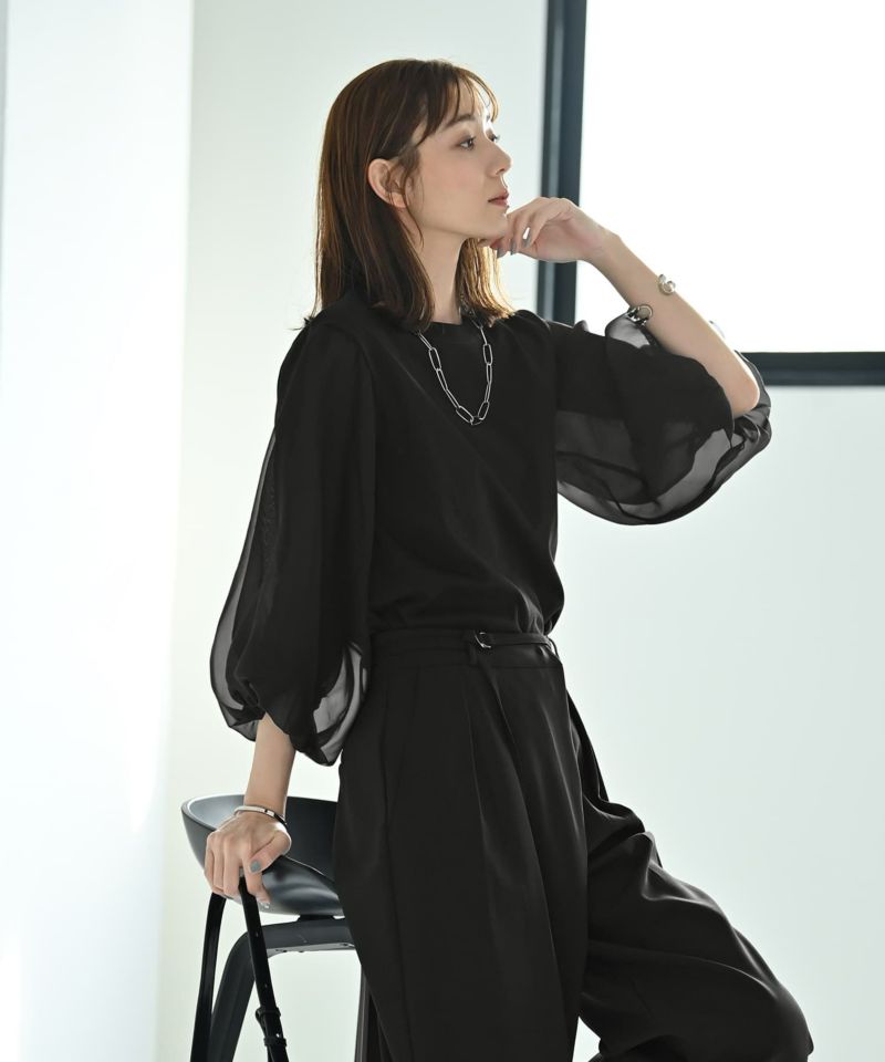 Kana Oyama×BLK001】チュール袖トップス／DELI size