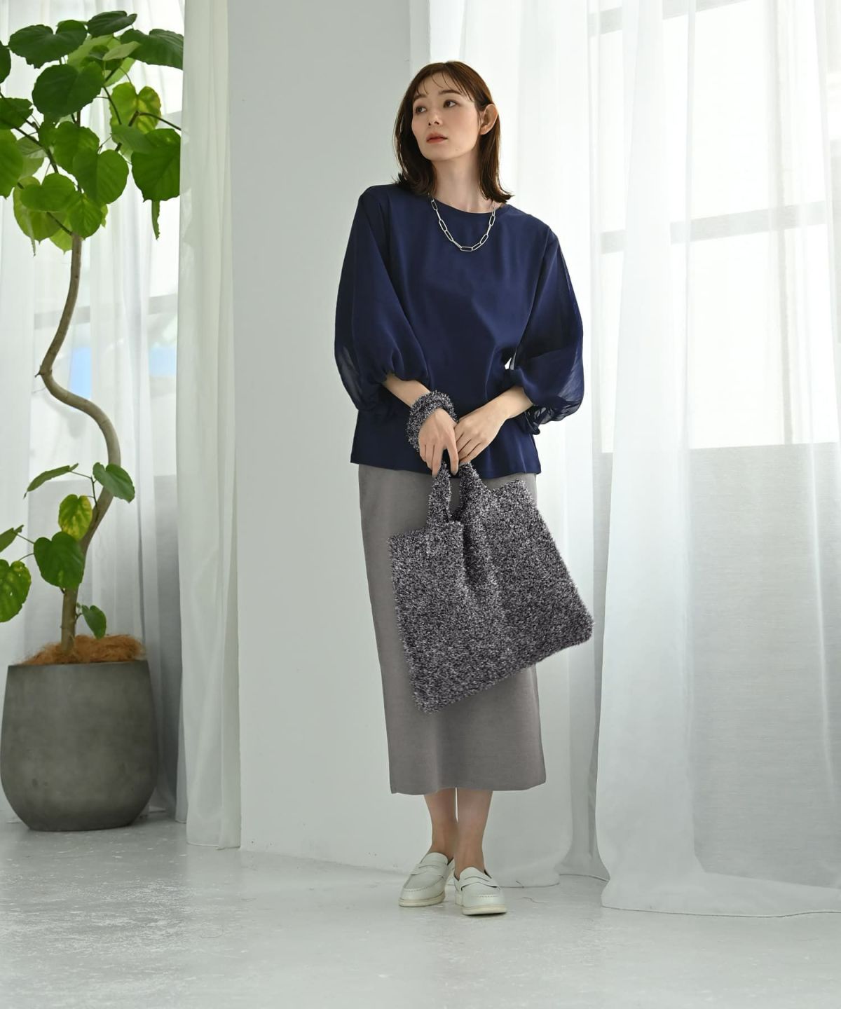 着用イメージ 170cm ネイビー