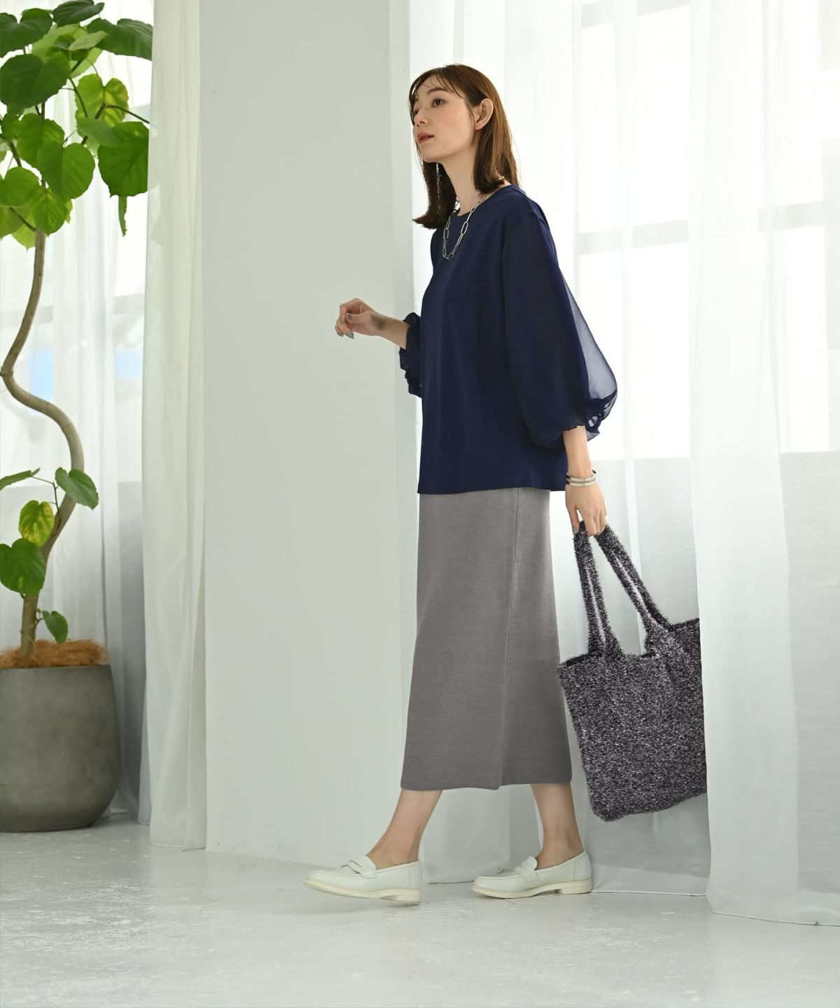 着用イメージ 170cm ネイビー